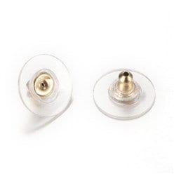 Bulk Gold Bullet Clutch Style Stainless Steel Earring Backs, 100 Pieces