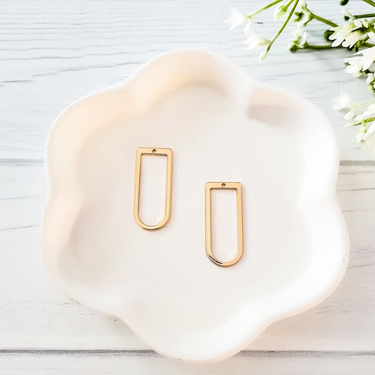 Gold Brass D Shape Connector, 10 Pieces