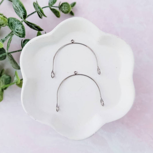 45mm Silver Stainless Steel Large Arches, 10 Pieces