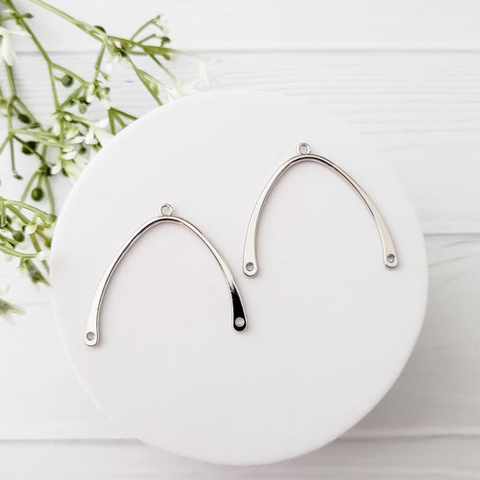 Silver 40mm Alloy Arches, 10 Pieces