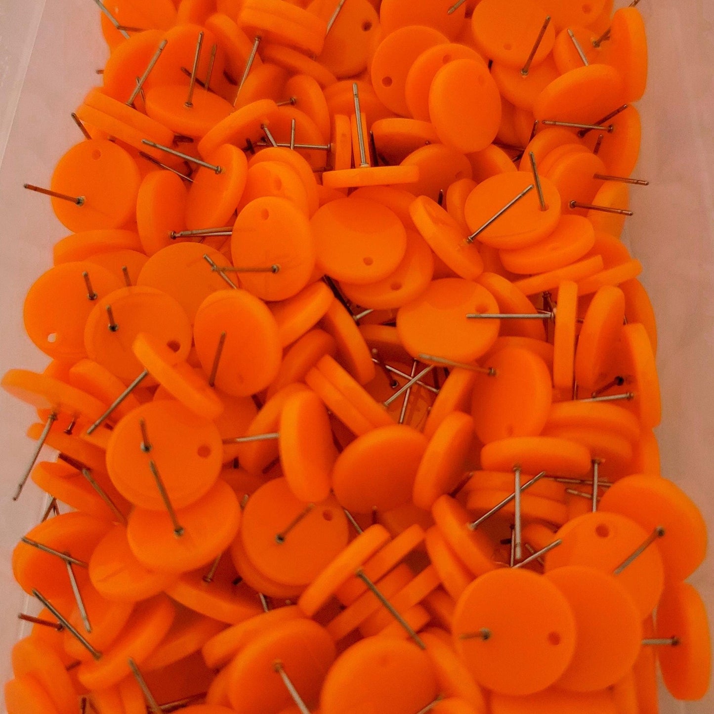Neon Acrylic Stud Earring Findings (14mm, Choice of Color), 10 Pieces, Acrylic Stud #64