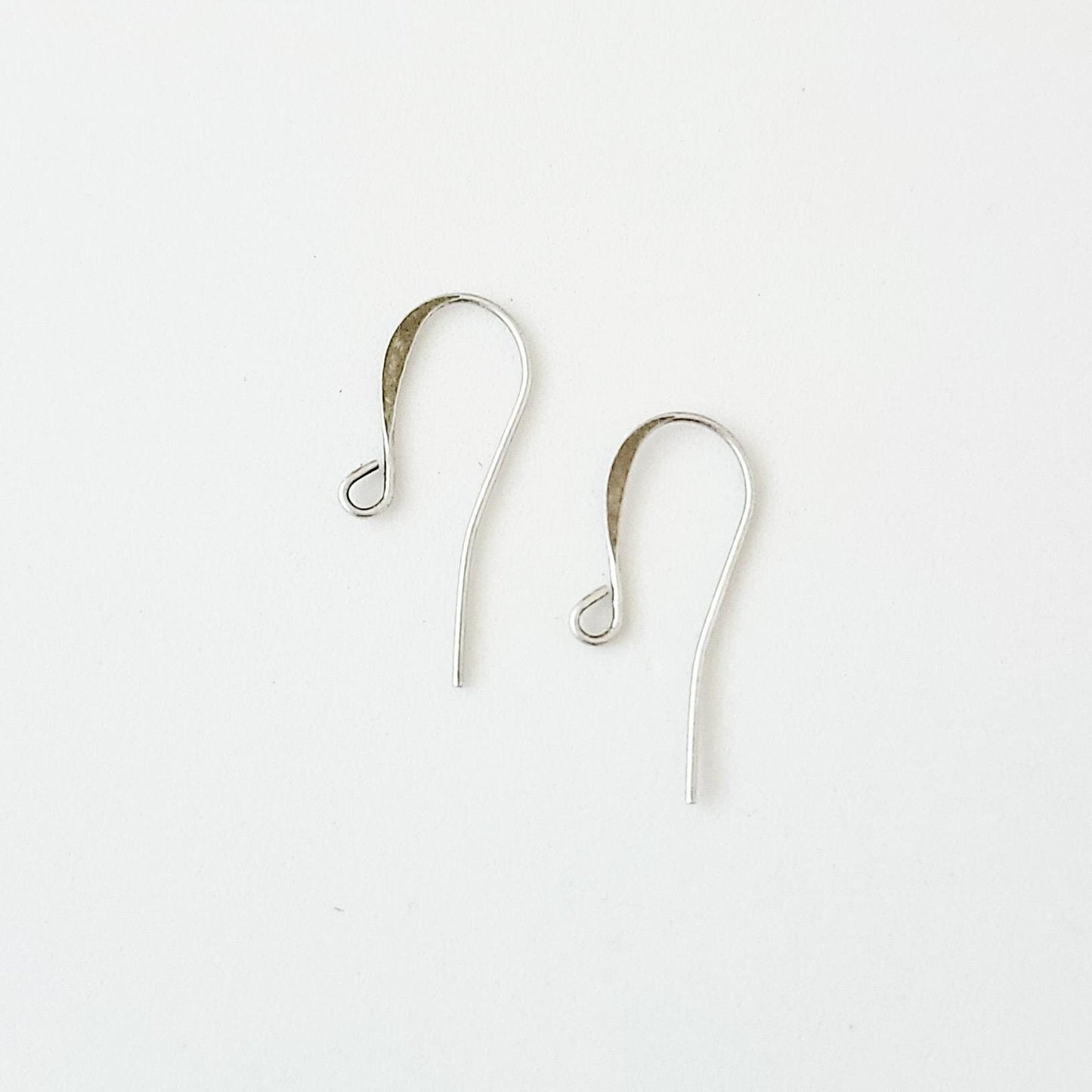 Bulk Antique Silver Plated Tall Elegant Hammered Ear Wires, 144 Pieces, Brass #3