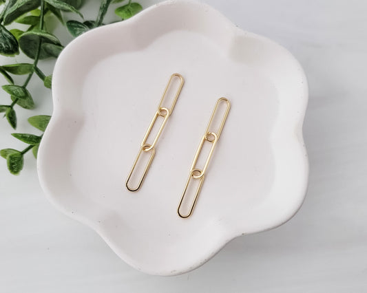 Gold Oval Chain Alloy Charms, 10 Pieces