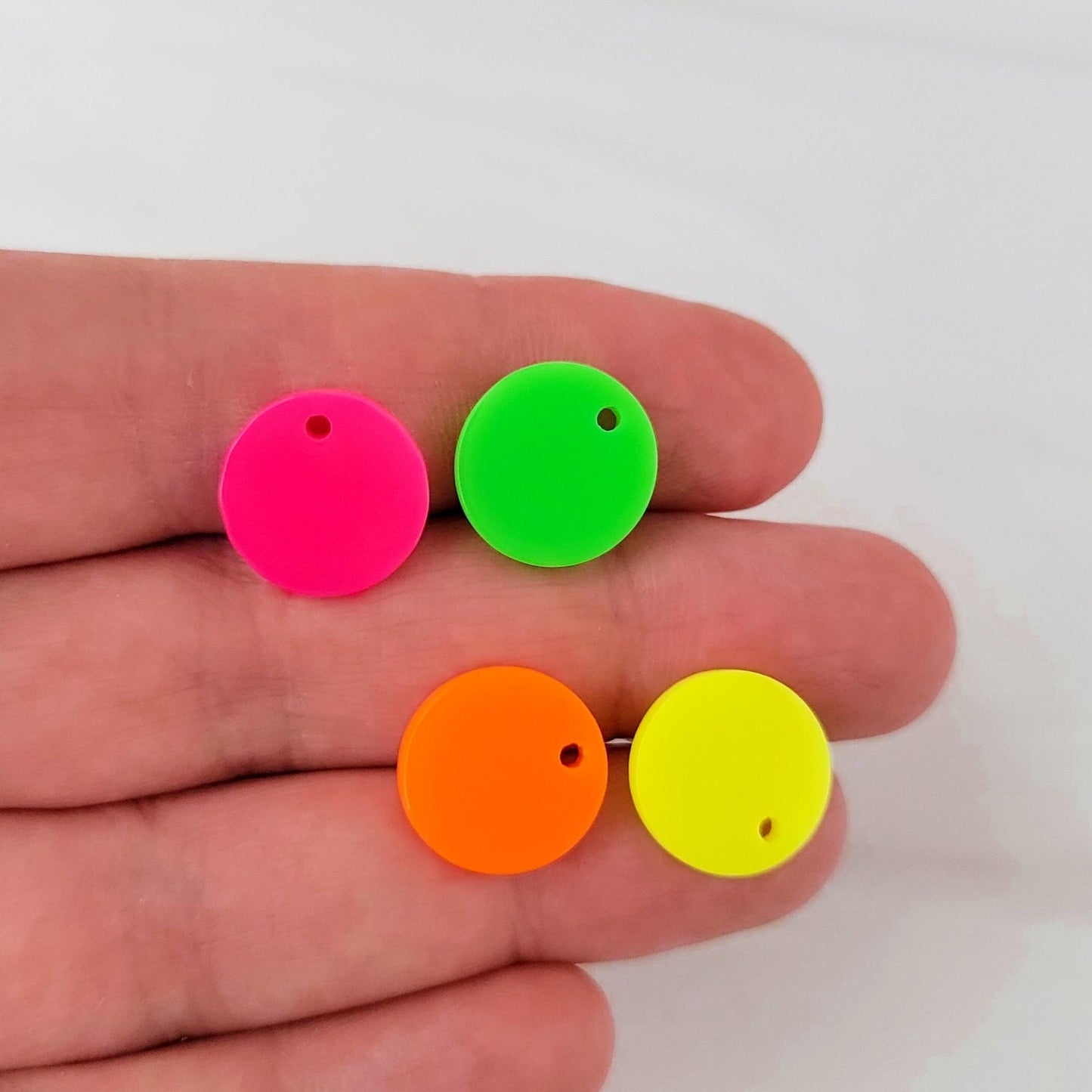 Neon Acrylic Stud Earring Findings (14mm, Choice of Color), 10 Pieces, Acrylic Stud #64