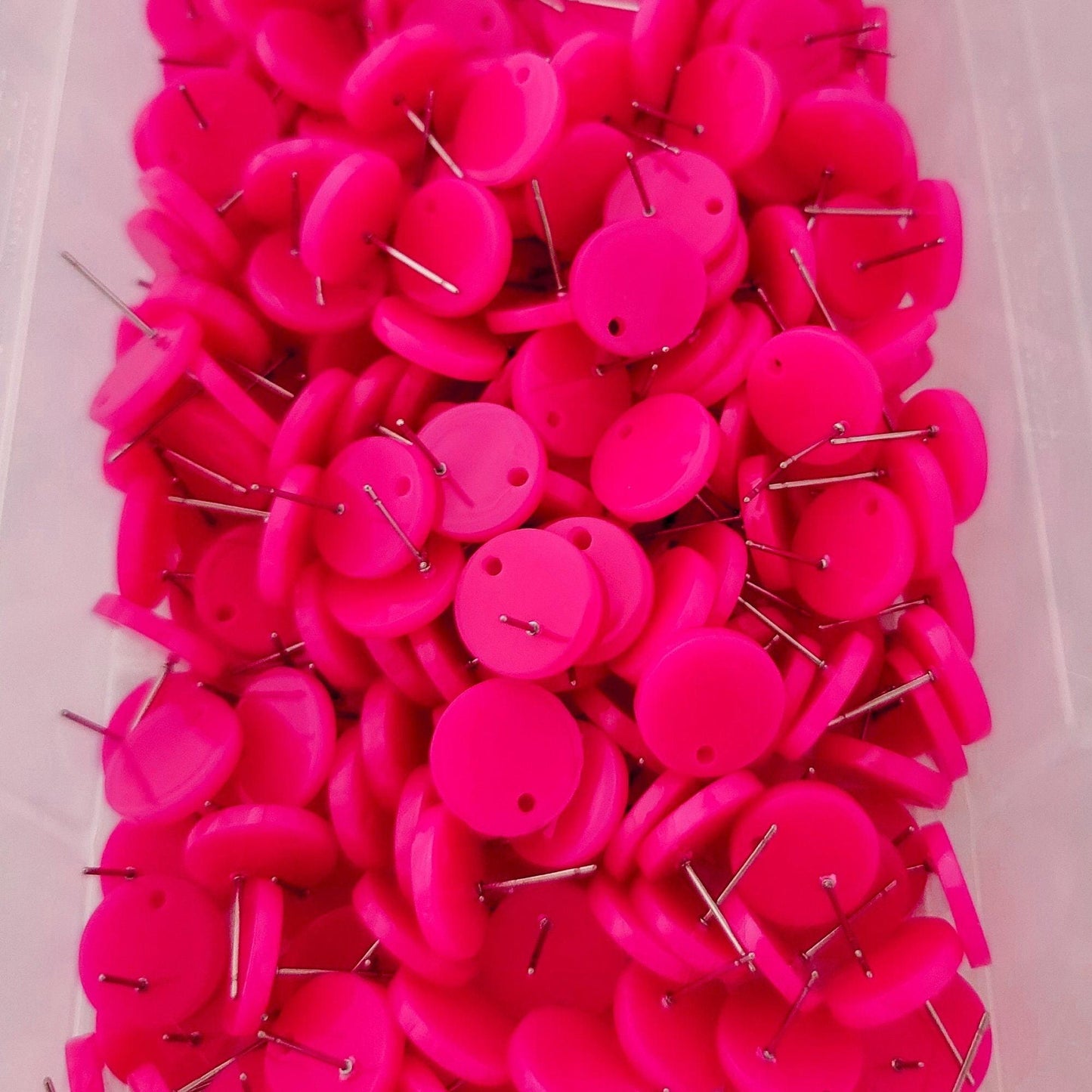 Neon Acrylic Stud Earring Findings (14mm, Choice of Color), 10 Pieces, Acrylic Stud #64
