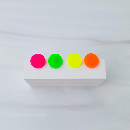 Neon Acrylic Stud Earring Findings (14mm, Choice of Color), 10 Pieces, Acrylic Stud #64