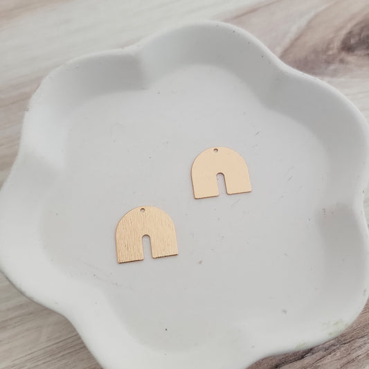 Gold Petite Rainbow 1-Hole Brass Connectors, 10 Pieces