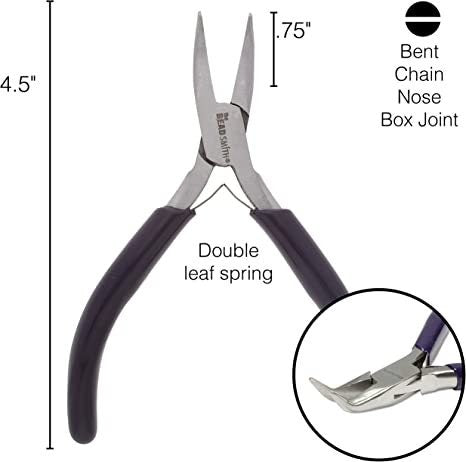 Bent Chain Nose Pliers, 1 Pair, Tool #4