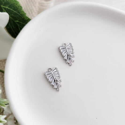 Silver Cubic Zirconia Trellis Charms, 10 Pieces