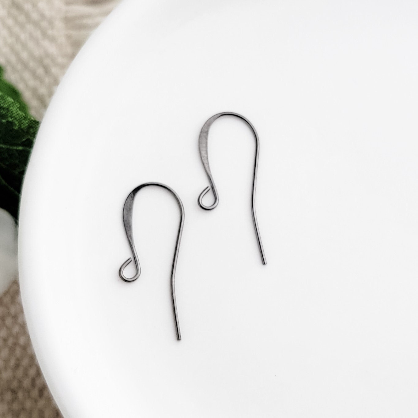 Bulk Gunmetal Plated Tall Elegant Hammered Ear Wires, 144 Pieces, Brass #2