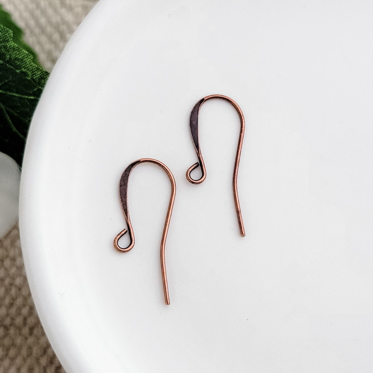 Bulk Antique Copper Plated Tall Elegant Hammered Ear Wires, 144 Pieces, Brass #5