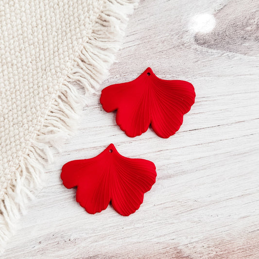 True Red Ginkgo Leaf Pendants, 10 Pieces, Ginkgo #1