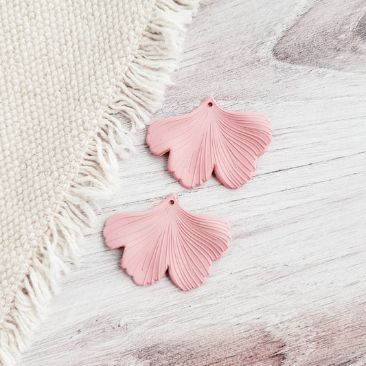 Dusty Rose Ginkgo Leaf Pendants, 10 Pieces, Ginkgo #18