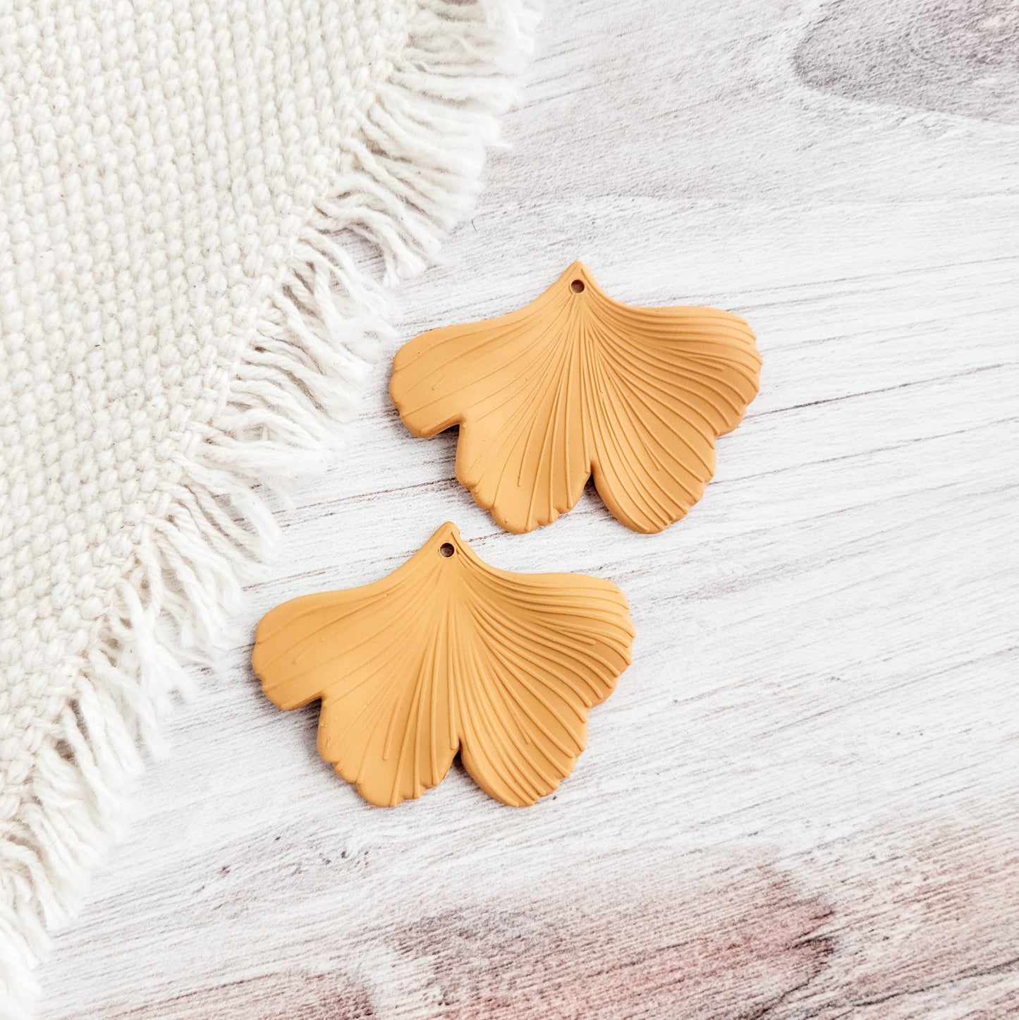 Marigold Ginkgo Leaf Pendants, 10 Pieces, Ginkgo #5