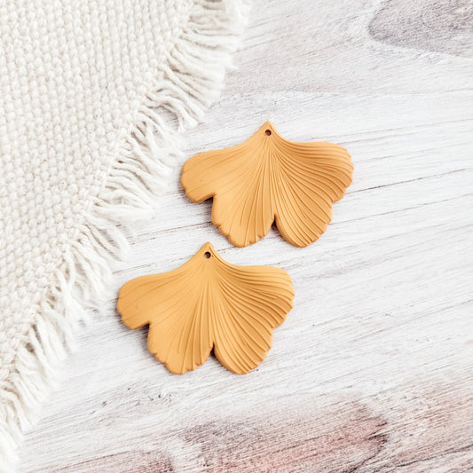 Marigold Ginkgo Leaf Pendants, 10 Pieces, Ginkgo #5