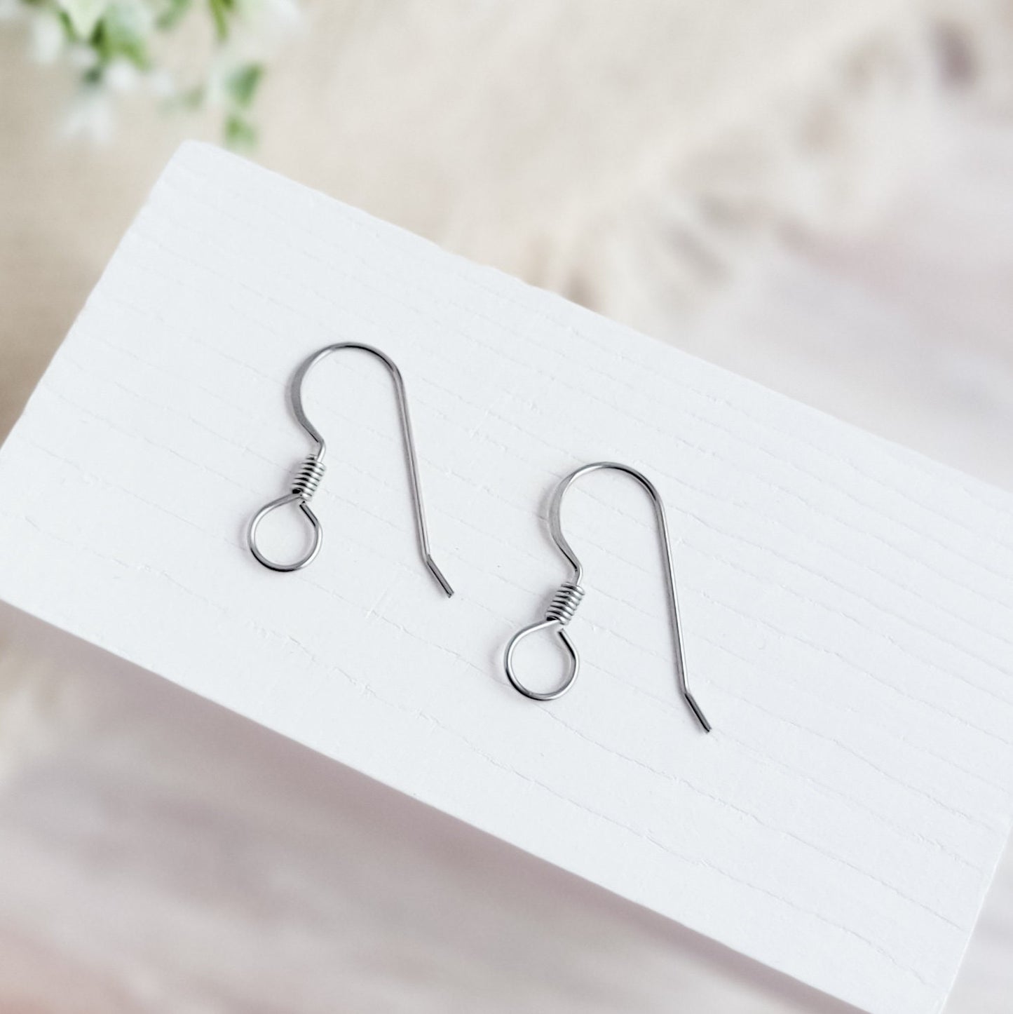 Large Loop Silver Flat French 4.5mm Stainless Steel Ear Wires, 20 Piece