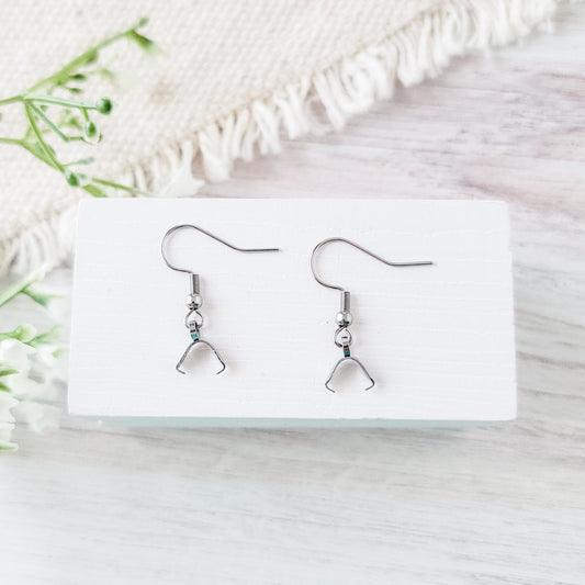 Silver Pinch Bail Stainless Steel Ear Wires, 20 Pieces