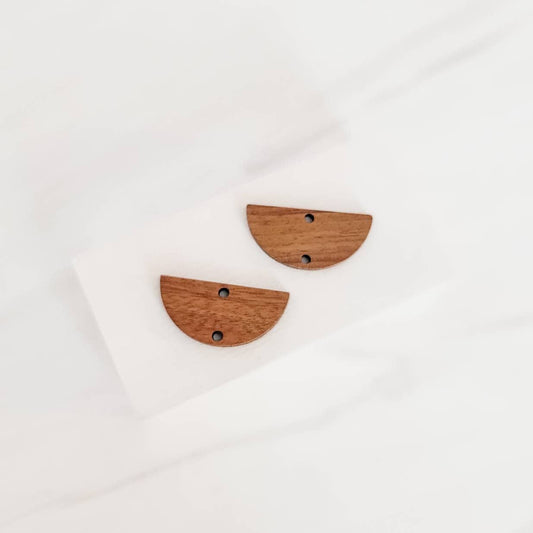 Walnut Wooden Semicircle Connectors, 10 Pieces, Wood #44
