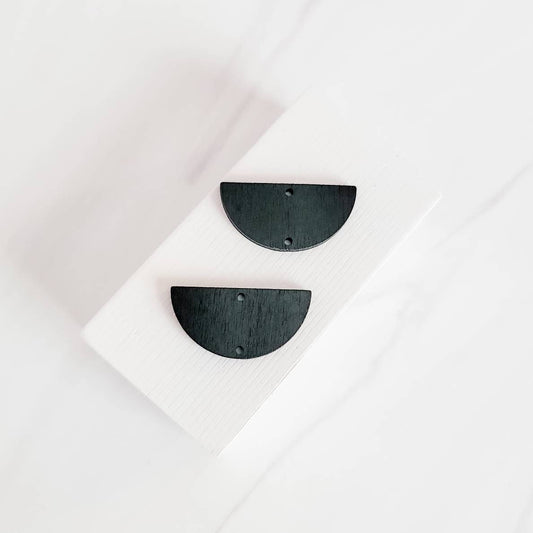 Black Wooden Semicircle Connectors, 10 Pieces, Wood #45