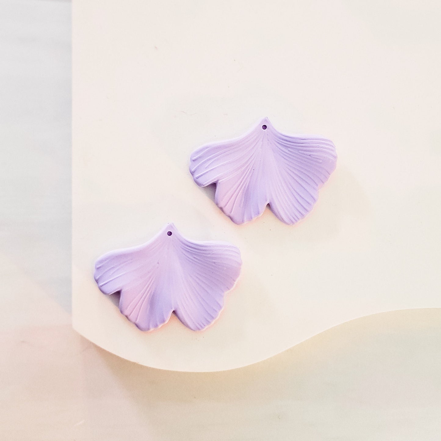 Light Purple Ginkgo Leaf Pendants, 10 Pieces, Ginkgo #2