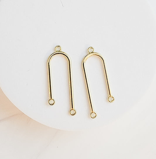 Gold Asymmetrical Alloy Arches, 10 Pieces