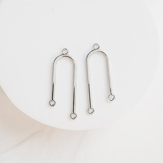 Silver Asymmetrical Alloy Arches, 10 Pieces