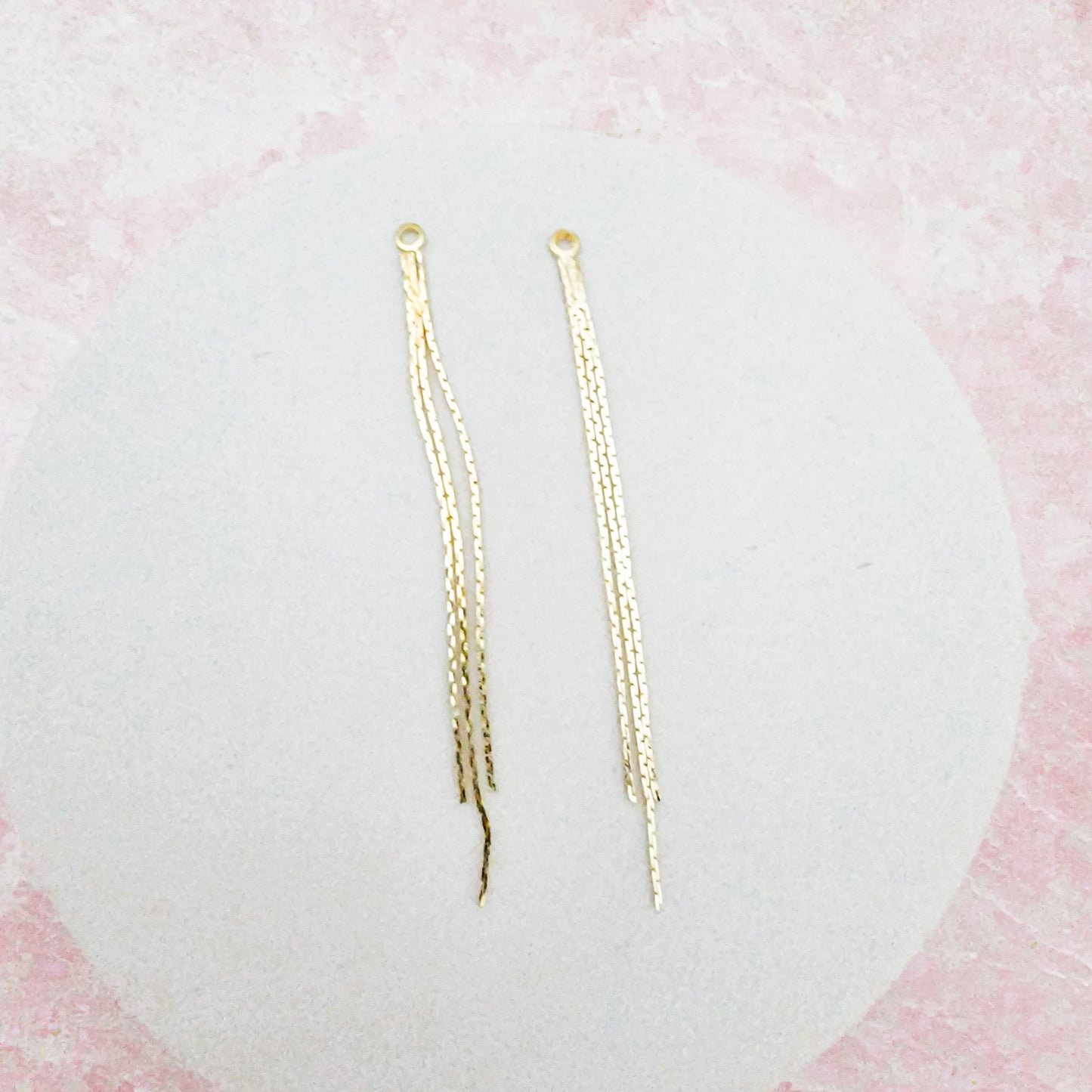 Gold Brass Triple Chain Pendant, 10 Pieces (3 Strands Per Piece)