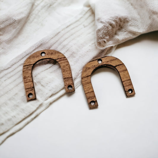 Walnut Wooden 25x25mm Arch Connectors, 10 Pieces, Wood #47