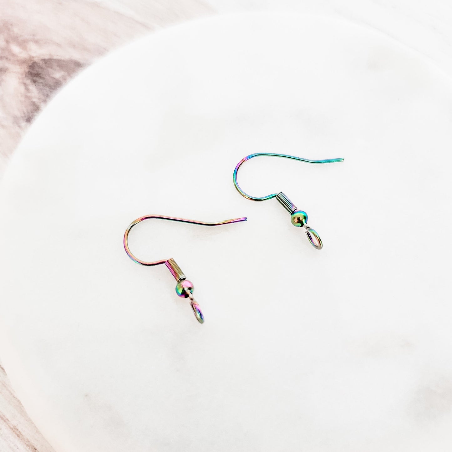 Rainbow Classic Forward-Facing Stainless Ear Wires, 20 Pieces