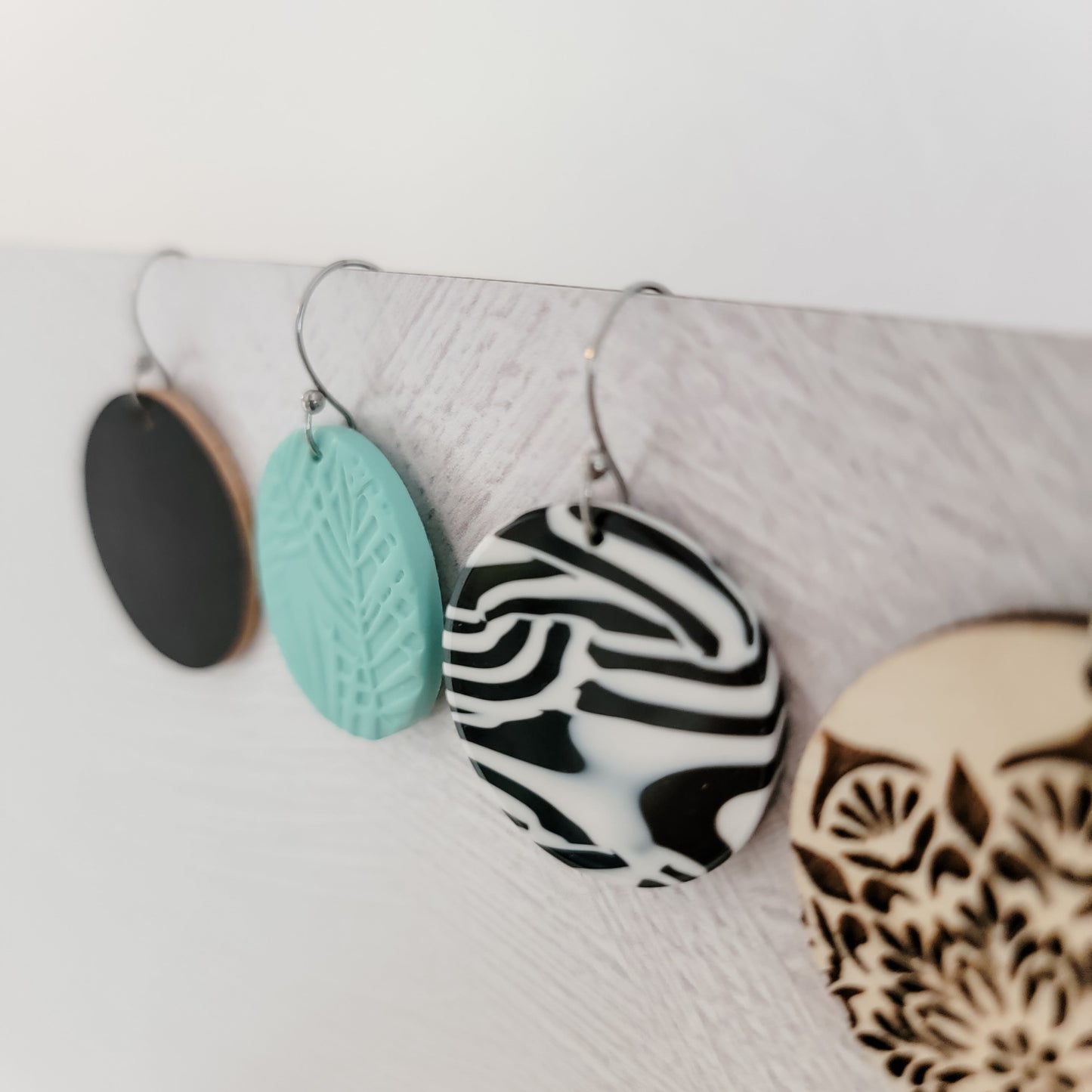 Ball Style Large Loop Black Ear Wires Stainless Steel, 20 Pieces