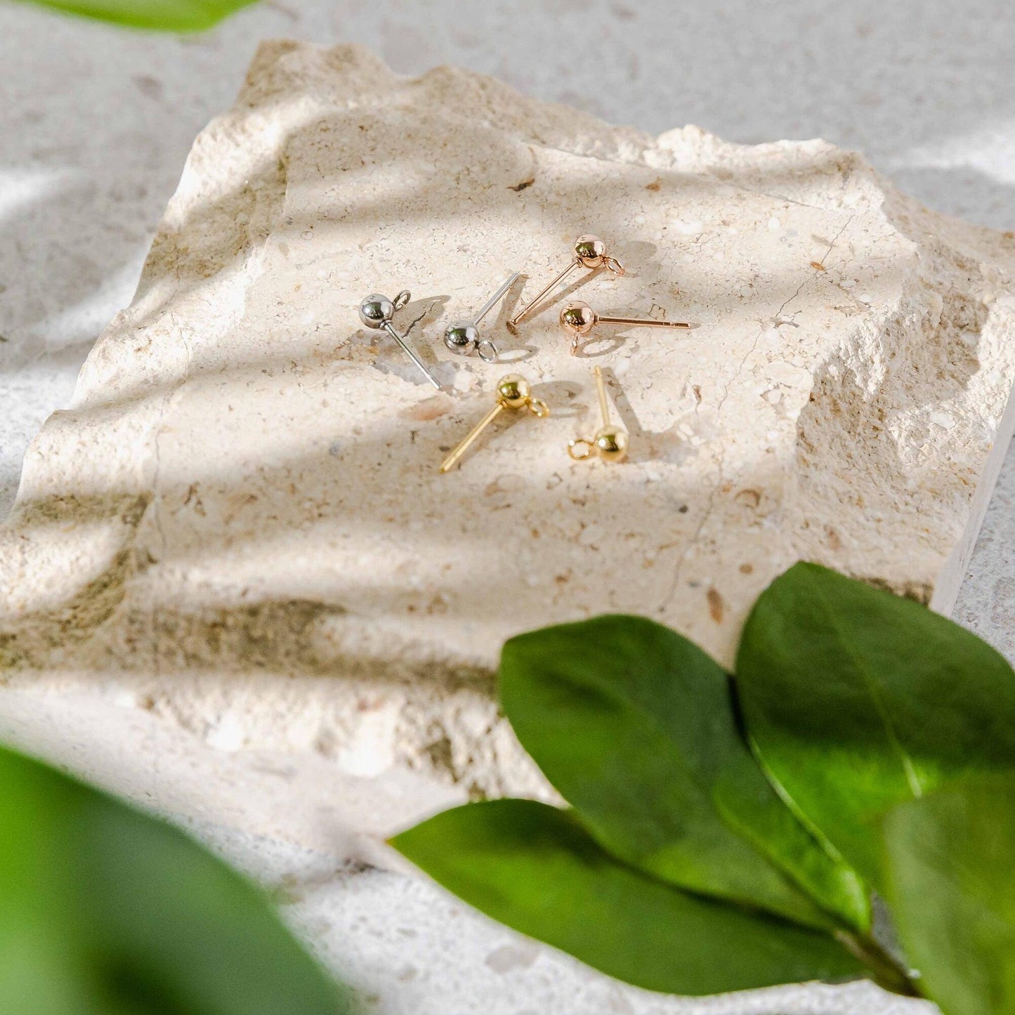 Gold Regular Ball Stud Posts Stainless Steel (5mm), 10 Pieces