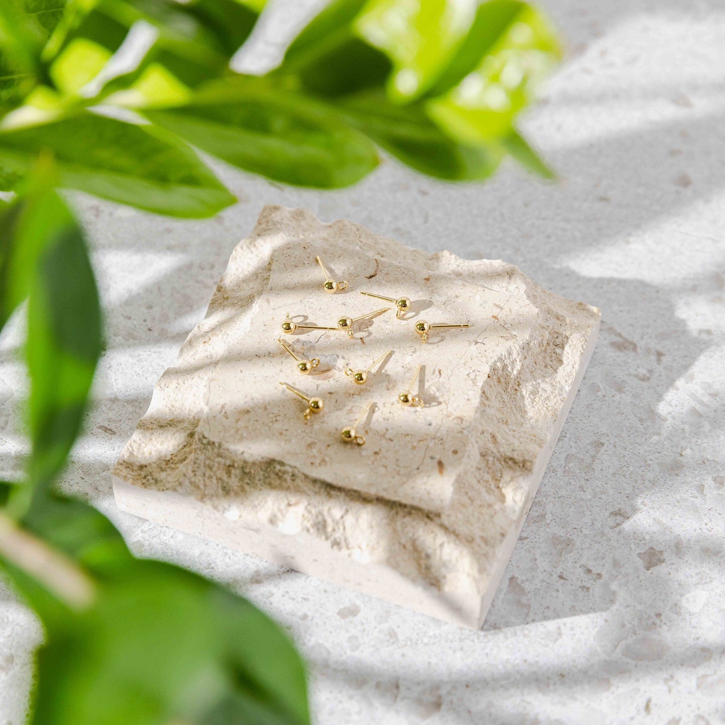 Gold Regular Ball Stud Posts Stainless Steel (5mm), 10 Pieces