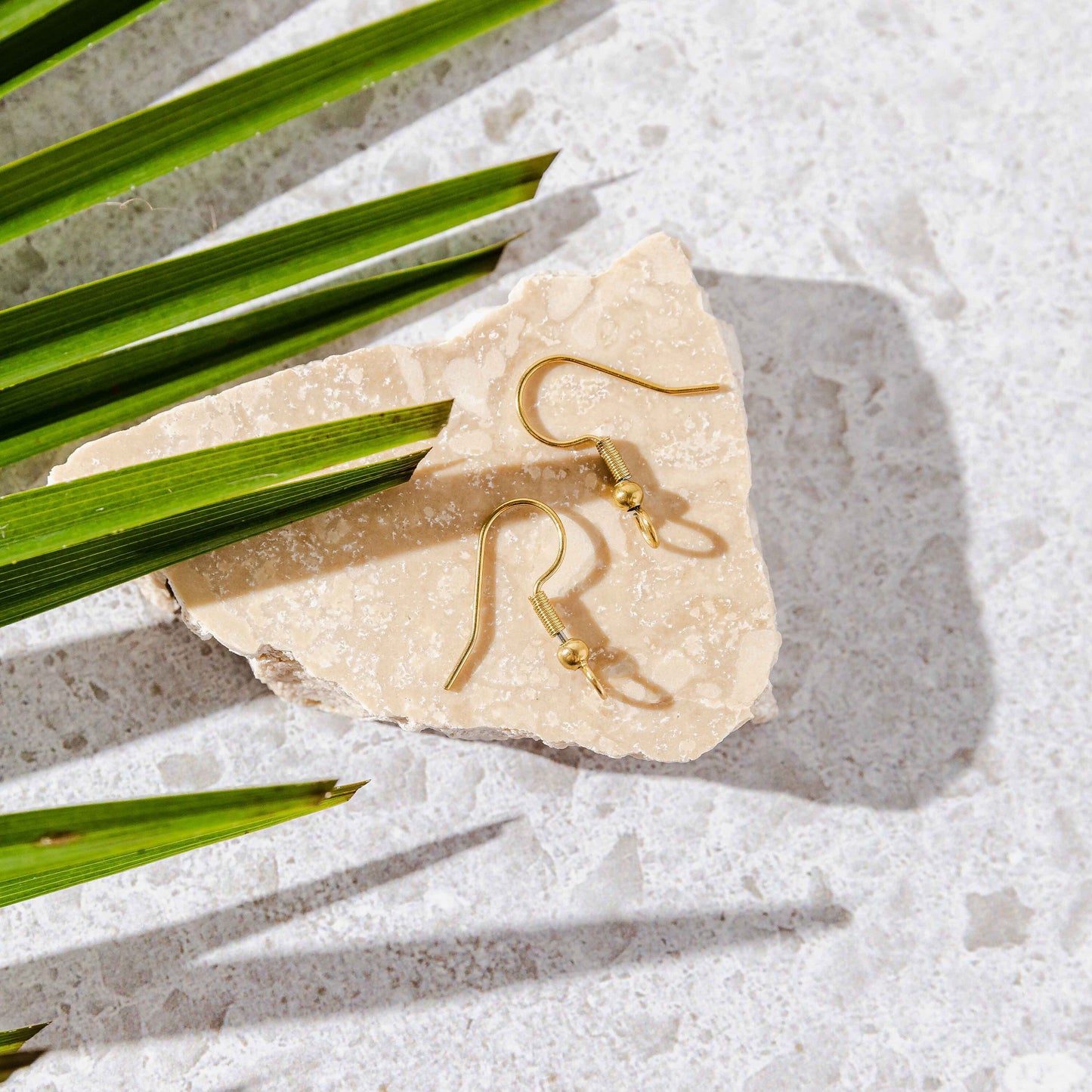 Gold Classic Forward-Facing Stainless Ear Wires, 20 Pieces, Ear Wire #9