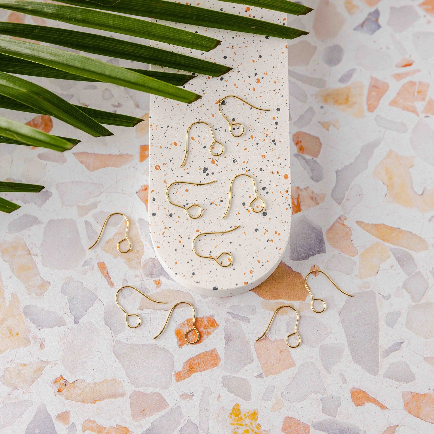 Gold Signature Large Loop Stainless Steel Ear Wires (5mm), 20 Pieces, Earring Hook #11