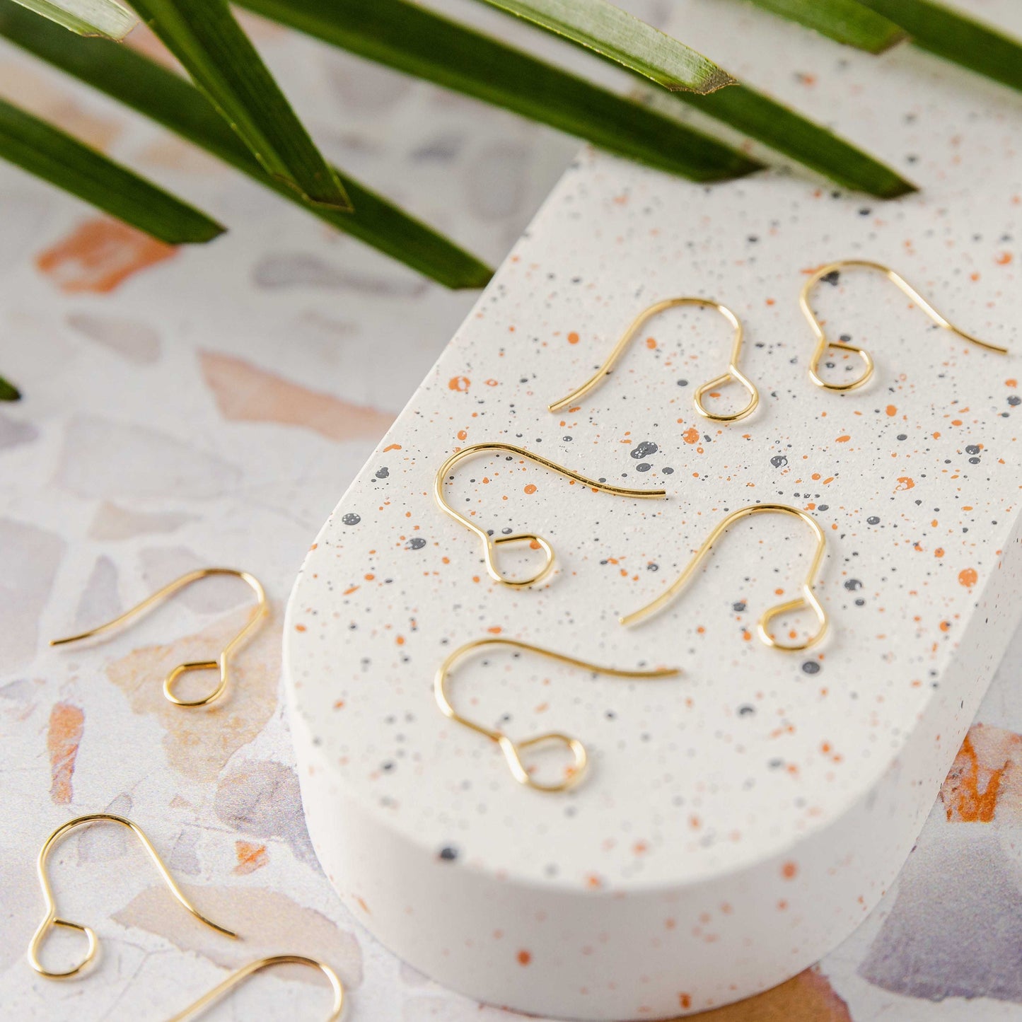 Gold Signature Large Loop Stainless Steel Ear Wires (5mm), 20 Pieces, Earring Hook #11