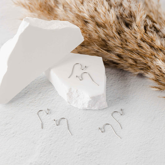 Silver Regular Loop Ball Style Stainless Steel Earring Hooks, 20 Pieces