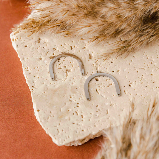 Classic Style Silver Stainless Steel Arch Connector, 10 Pieces