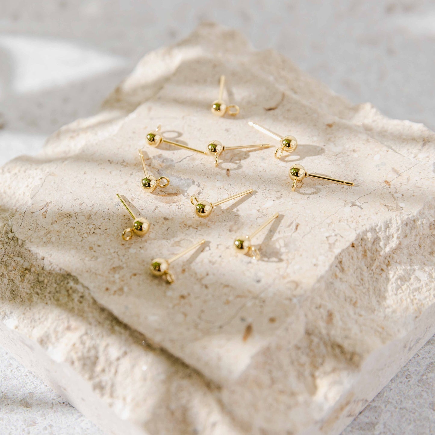 Gold Regular Ball Stud Posts Stainless Steel (5mm), 10 Pieces