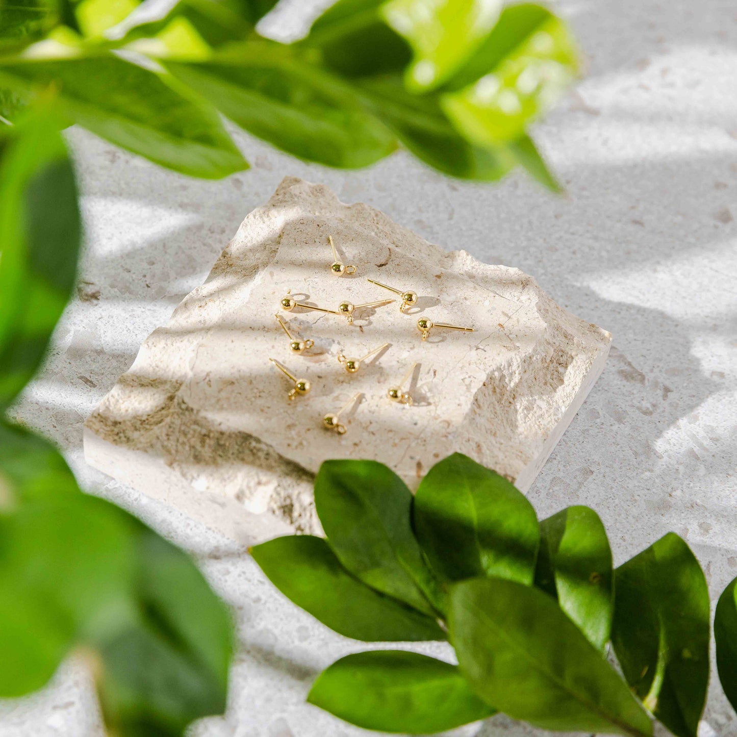 Gold Large Ball Stud Posts Stainless Steel (8mm), 10 Pieces