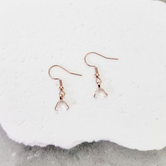 Rose Gold Pinch Bail Stainless Steel Ear Wires, 20 Pieces