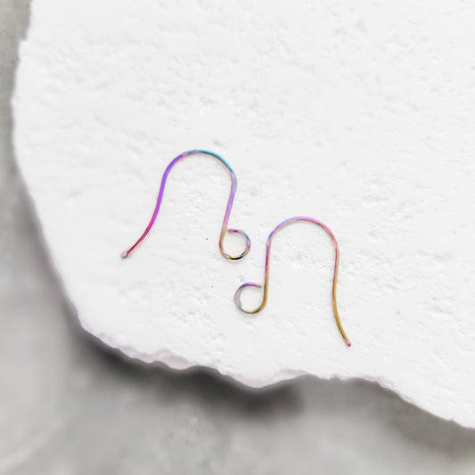 Rainbow Statement Large Loop Stainless Steel Ear Wires (6mm), 20 Pieces
