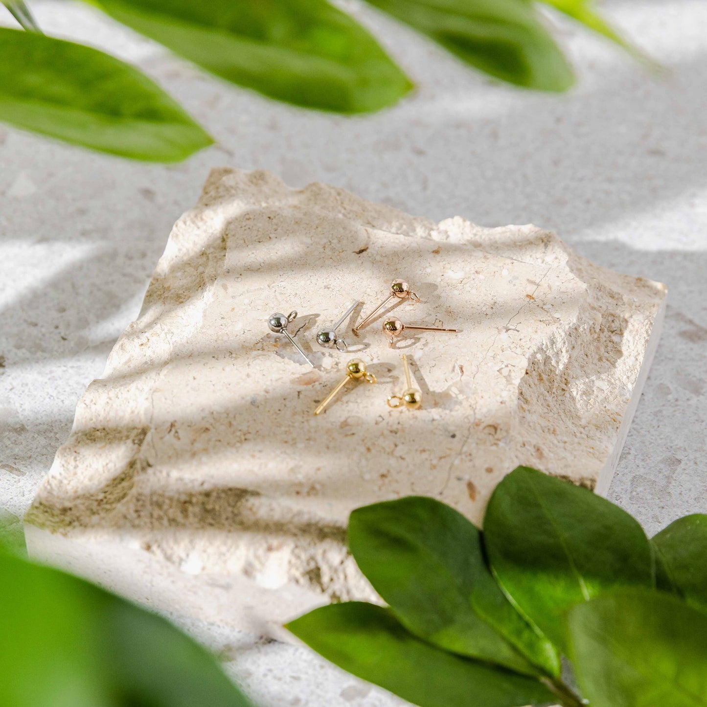 Gold Regular Ball Stud Posts Stainless Steel (5mm), 10 Pieces