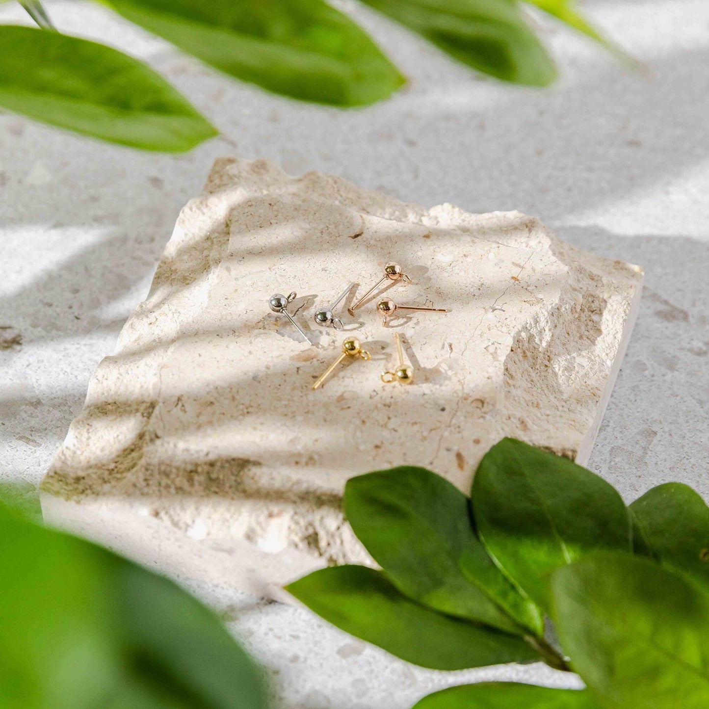 Silver Large Ball Stud Posts Stainless Steel (8mm), 10 Pieces