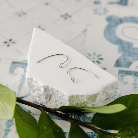 Silver Modern Forward-Facing Stainless Steel Ear Wires, 20 Pieces