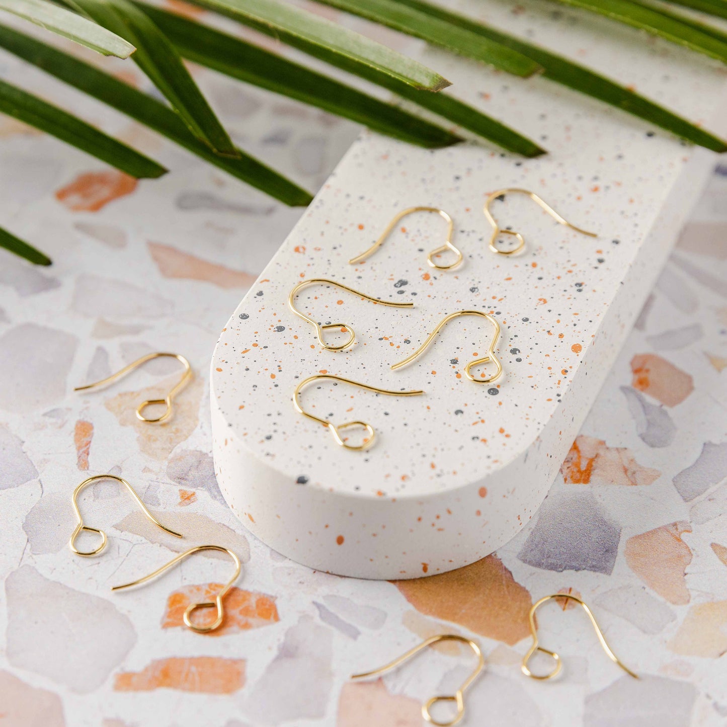 Gold Signature Large Loop Stainless Steel Ear Wires (5mm), 20 Pieces, Earring Hook #11