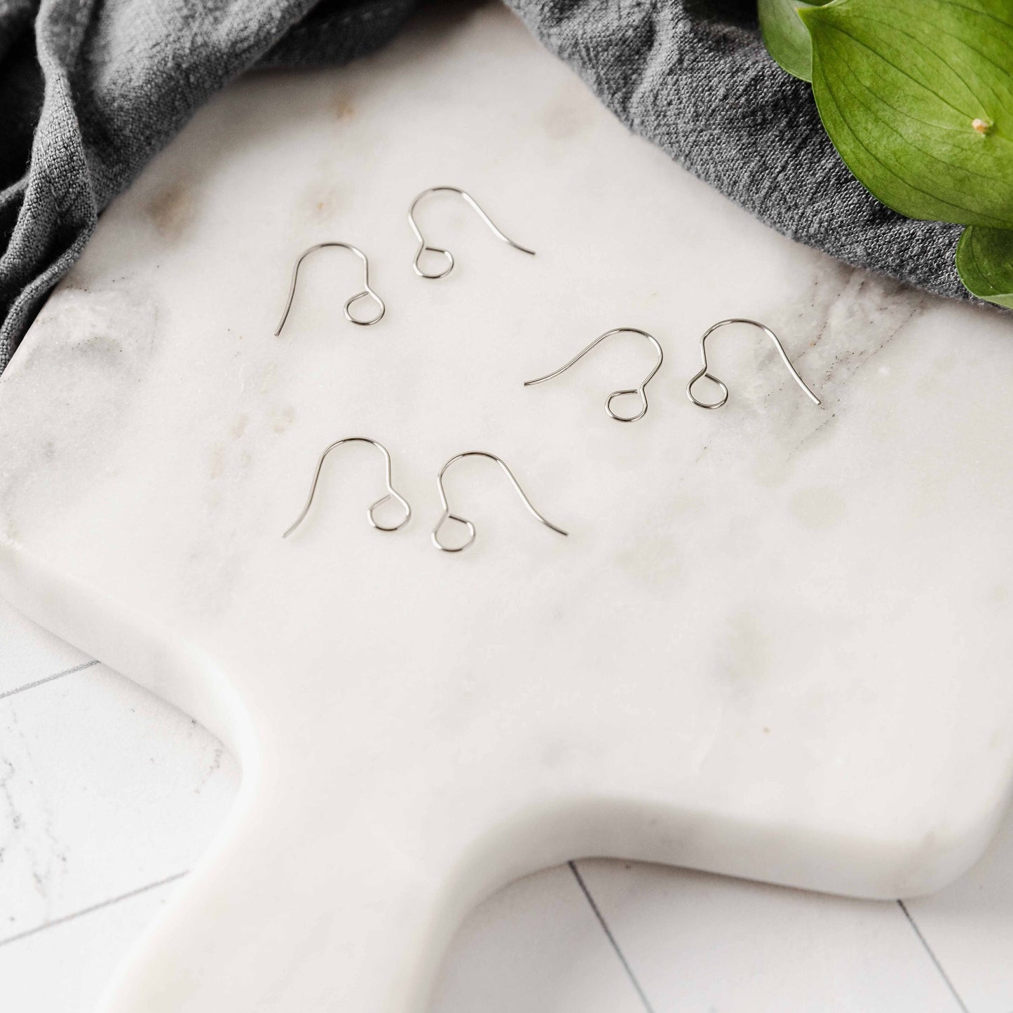 Silver Signature Large Loop Stainless Steel Ear Wires (5mm), 20 Pieces, Earring Hook #12