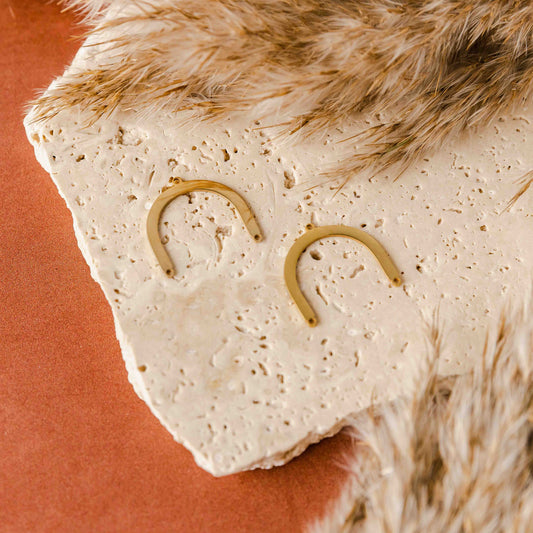 Classic Style Gold Stainless Steel Arch Connector, 10 Pieces