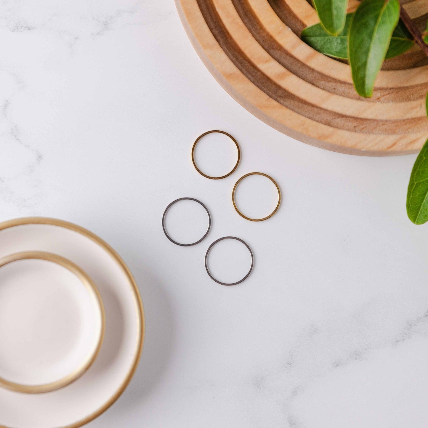 20mm Gold Stainless Steel Circle Linking Rings (Smooth), 10 Pieces