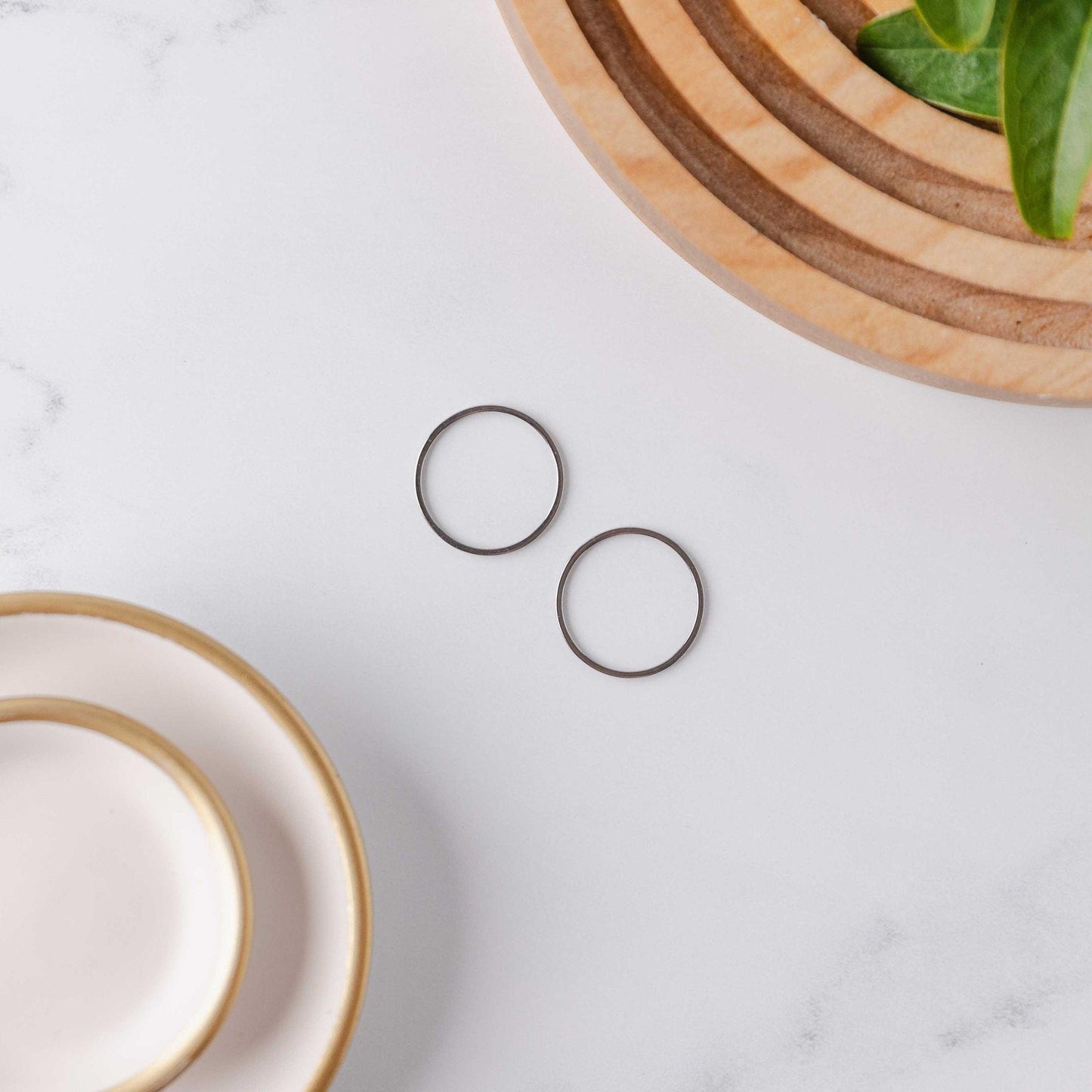 30mm Silver Stainless Steel Circle Linking Rings (Smooth), 10 Pieces