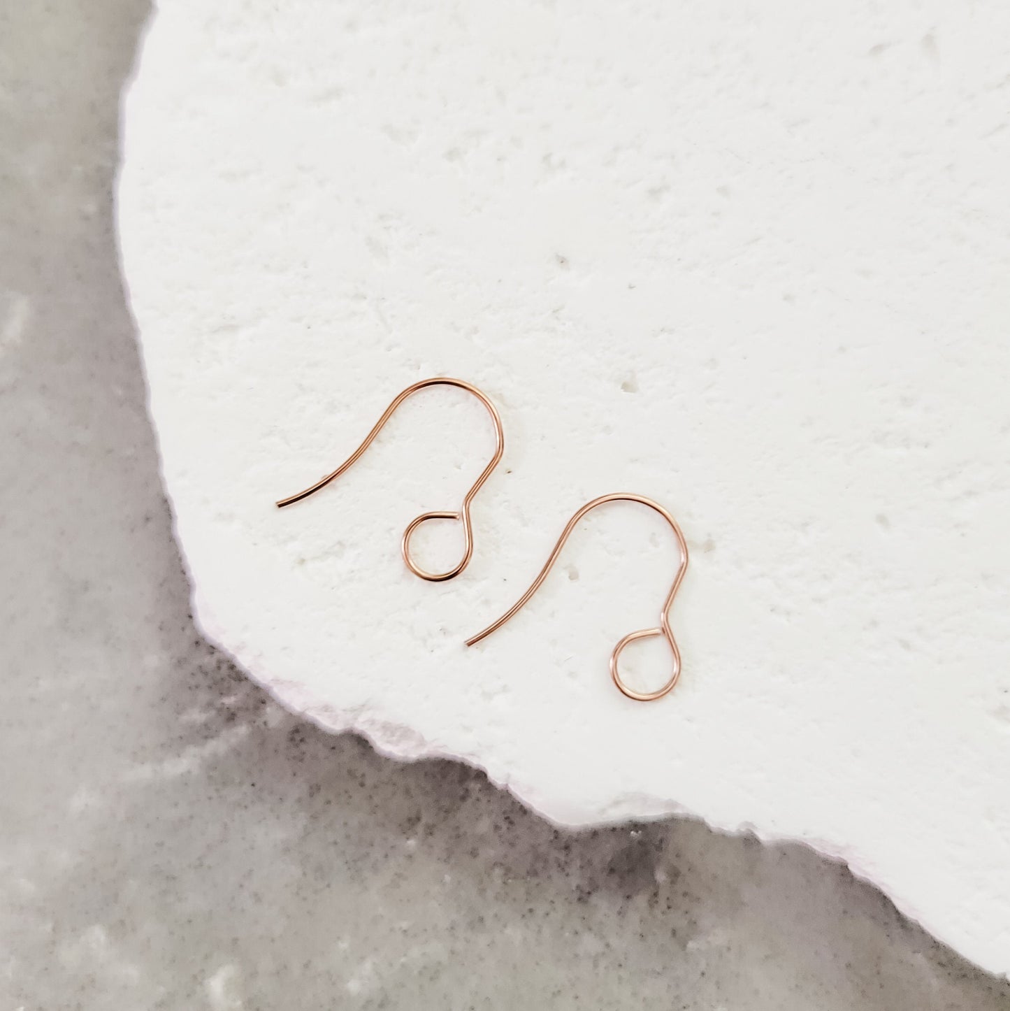 Soft Rose Gold Signature Large Loop Stainless Steel Ear Wires (5mm), 20 Pieces, Earring Hook #13